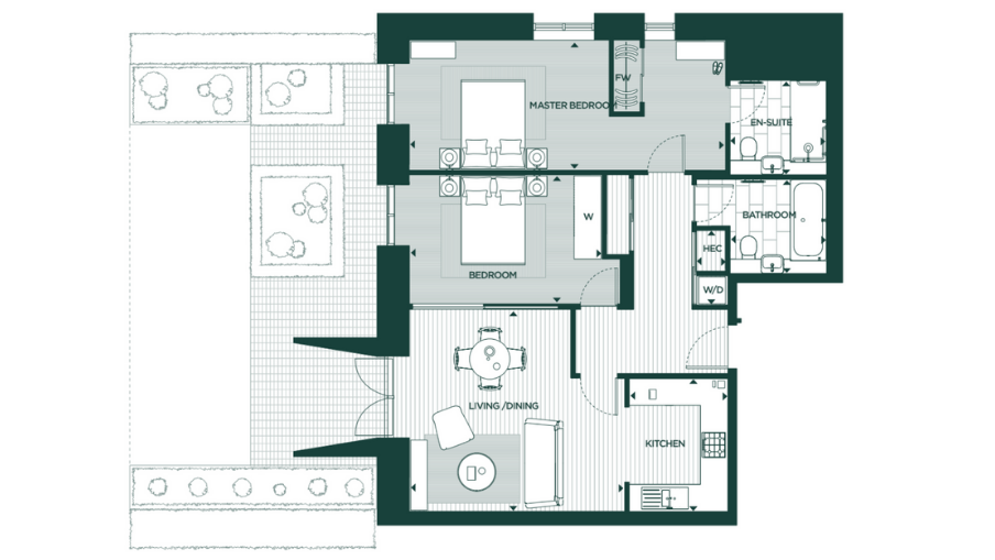 Apt 3 JA Floor plan