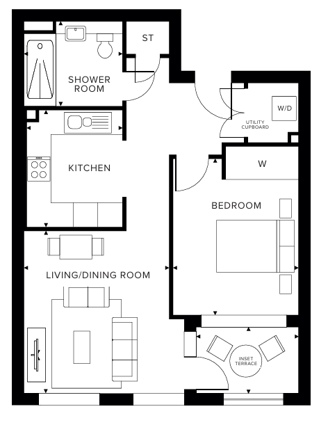 Apt 50 Bath Floorplan