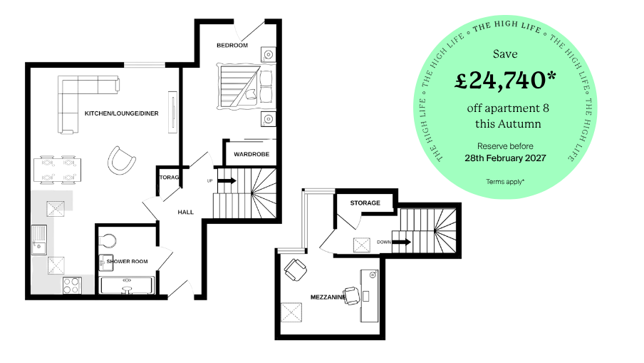Crowthorne Apt 8   FP    The High Life Featured Home