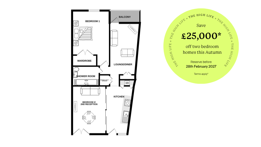 Hortsley Apt 6 FP   The High Life   Two Bed