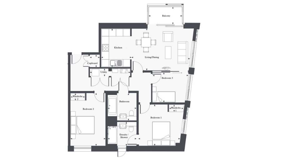 Apt 60 Latheram House Floor Plan 1