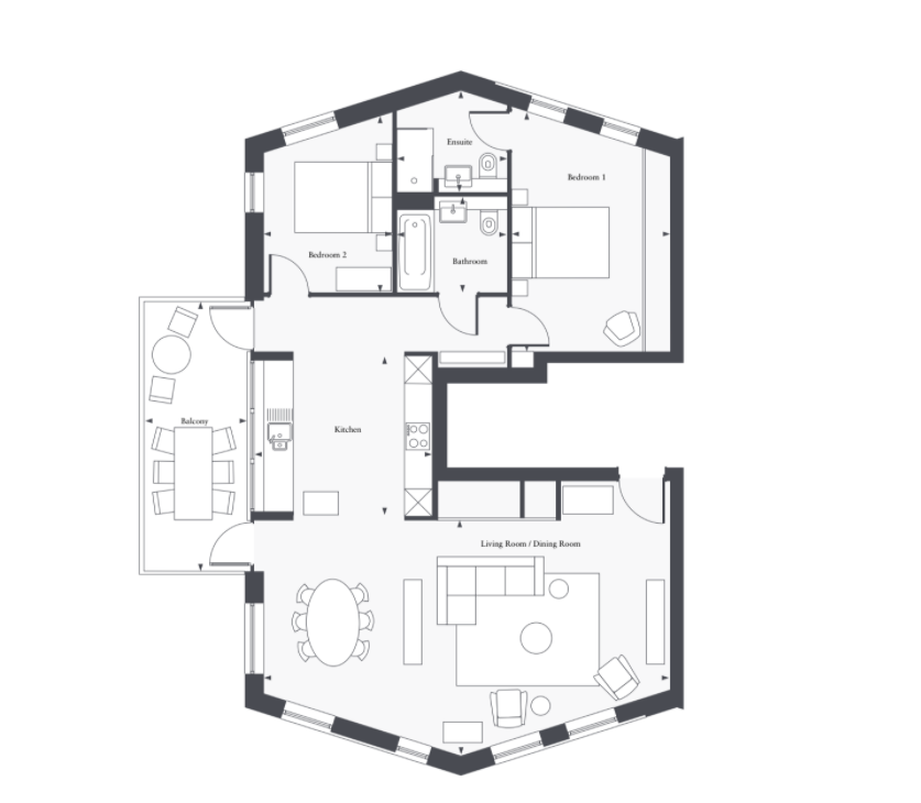 Apt 34 QVH floor plan 1
